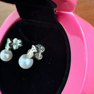 Tous Silver Pearl Earrings